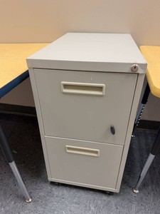 2-Drawer Locking Metal Mobile File Cabinet on Casters Light Gray
