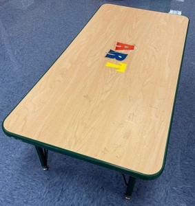 Art Table With Green Trim