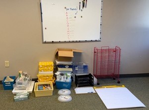 Office Supply Mixed Lot With 47 X 35 Wall Whiteboard