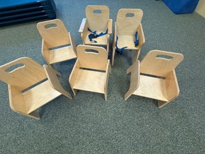 Wooden Child Chairs With Safety Straps (Lot of 6)