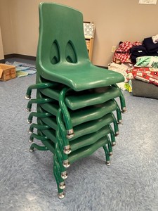 Tiny Green Stackable Chairs (Set of 6)