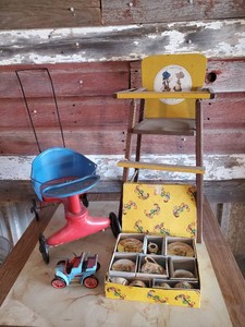 Nice Lot of Childrens Toys and Accessories including Japan Made Tin Toy