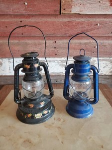 2 Antique Barn Lanterns 1 Deitz little Wizard