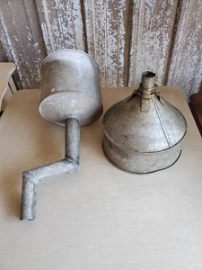 2 unique Large Metal Funnels