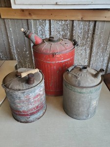 3 Large Early 20th Century GasOil cans
