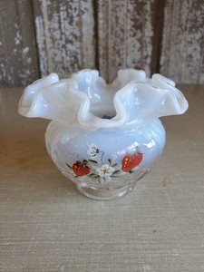 Gorgeous Hand Painted Fenton Vase Autographed
