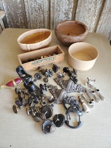 Super Large lot of Drawer pulls and handles Haeger Pottery Cheese Box and more