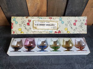 Beautiful Napco 4oz brandy inhailers  great Colors in Box