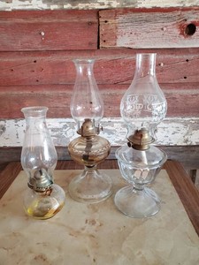 3 Antique Oil Lamps