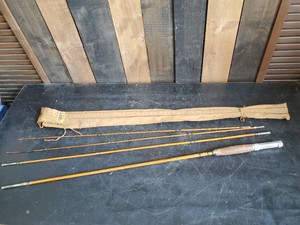 Antique Bamboo Southbend Fly Rod With Canvas Case