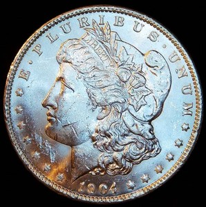 Uncirculated 1904-O Morgan Silver Dollar, Near Full Mint Luster