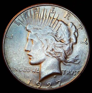 XFXF Semi Key 1927-S Silver Peace Dollar, details