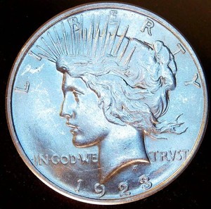 Uncirculated 1923-D Silver Peace Dollar, Full Mint Luster