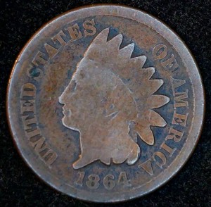Better Date 1864 Indianhead Cent, Bronze