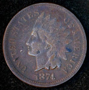 Better Date 1874 Indianhead VG