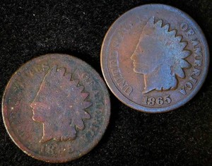Better Date 1865 & 1885 Indianhead Cents