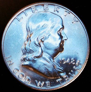 Uncirculated, Better Date 1948 Franklin Half Dollar, Full Mint Luster
