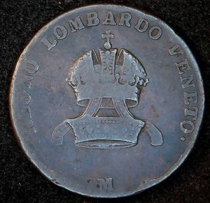 1822-M Lombardy-Venetia 5 Centesimi, Francis I