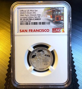 2020-S Limited Edition Set .999 Silver Proof Quarter, Weir Farm Historic Site, NGC PF70 UC