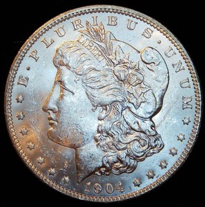 Uncirculated 1904-O Morgan Silver Dollar, Near Full Luster