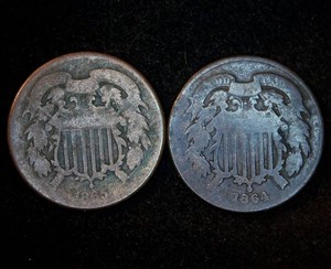 (2) Circulated 2 Cent Pieces