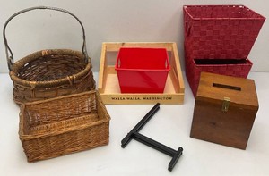 Misc. Decorative Baskets, Wine Display And More