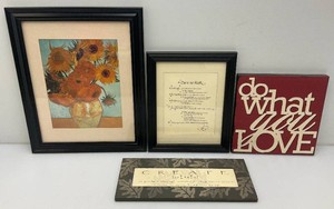 Group Of Misc. Framed Items Including Vincent Van Gogh Print And More