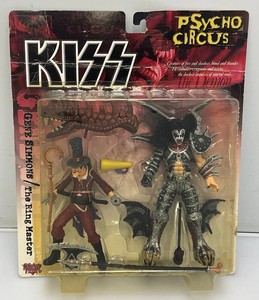 Collectible Mcfarlane Toys KISS Psycho Circus Gene Simmons Action Figure (New Old Stock) Card beat Up And Bubble Yellowed