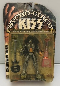 Collectible Mcfarlane Toys KISS Psycho Circus Gene Simmons Action Figure (New Old Stock) Card beat Up And Bubble Yellowed