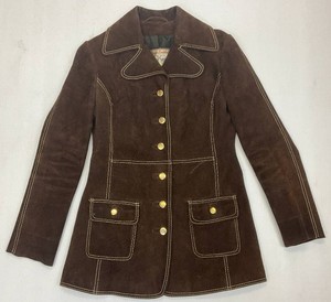 Vintage Jet Set Of California Suede Leather Jacket Size Med.
