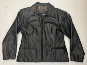 Vintage Andy Johns Womens Pleather Jacket Size Small