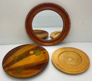 Large Decorative Wooden Plates And Mirrors