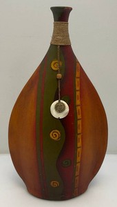 Unique African Style Pottery Vase 19.5 Tall