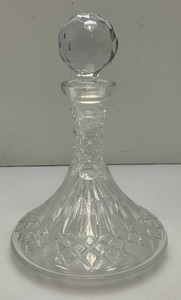 Exquisite Vintage Ships Decanter, English Cut Crystal Glass Wine,Spirit, Mid Century