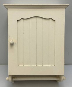 Small Decorative Little Wooden Cabinet With Towel Bar And Three Shelves 6 x 13 x 18