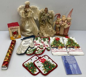 Misc. Christmas Dcor Pieces Including Angel Tree Toppers And More
