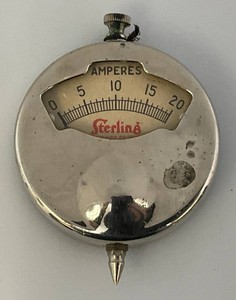 Vintage 1910s Sterling Amperes  Watch Case Meter Measures 0-20 Steampunk Gauge