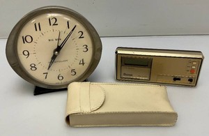 Vintage Big Ben Westclox Alarm Clock Black And Silver 5 Tall & Very RARE 1987 Vintage Quartz LCD Travel Alarm Clock With Holder