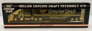 Collectible Spec Cast Brand 164 Scale Die-Cast Miller Genuine Draft Transporter Semi Truck Hauler In Original Box (NEW Old Stock) Plastic Yellowed