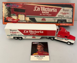 Collectible Race Image Brand 164 Scale Die-Cast La Victoria Salsa NASCAR Mike Dunn Race Team Transporter (NEW Old Stock)