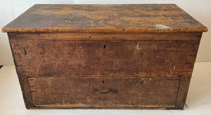 Unique Antique Wooden Settlers Trunik 20 x 20 x 39