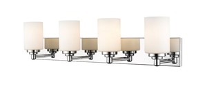 Soledad 4-Light Bathroom Vanity Light  Z-Lite  Model 485-4V-CH  Est. Retail $212