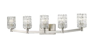 Aubrey 5-Light Bathroom Vanity Light  Z-Lite  Model 1931-5V-BN  Est. Retail $450