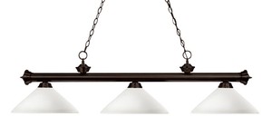 Riviera 3-Light Billiard Light  Z-Lite  Model 200-3BRZ-AMO14  Est. Retail $364