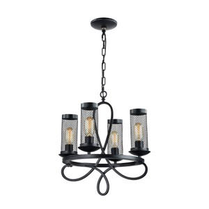 Kenosha 4-Light Foyer Chandelier  Zeev Lighting  Model CD10110-4-RCBK  Est. Retail $198
