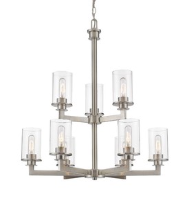 Savannah 9-Light Brushed Nickel Chandelier  Z-Lite  Model 462-9BN  Est. Retail $654