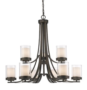 Willow 9-Light Multi-Tier Chandelier  Z-Lite  Model 426-9-OB  Est. Retail $750