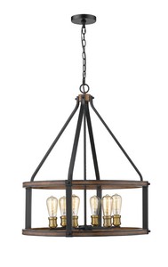 Kirkland 6-Light Open Frame Pendant  Z-Lite  Model 472-6D-RM  Est. Retail $450