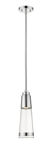 Ethos 1-Light Integrated LED Pendant  Z-Lite  Model 1921P-CH-LED  Est. Retail $150