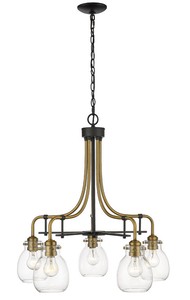 Kraken 5-Light Open Frame Hanging Chandelier  Z-Lite  Model 466-5MB-OBR  Est. Retail $446